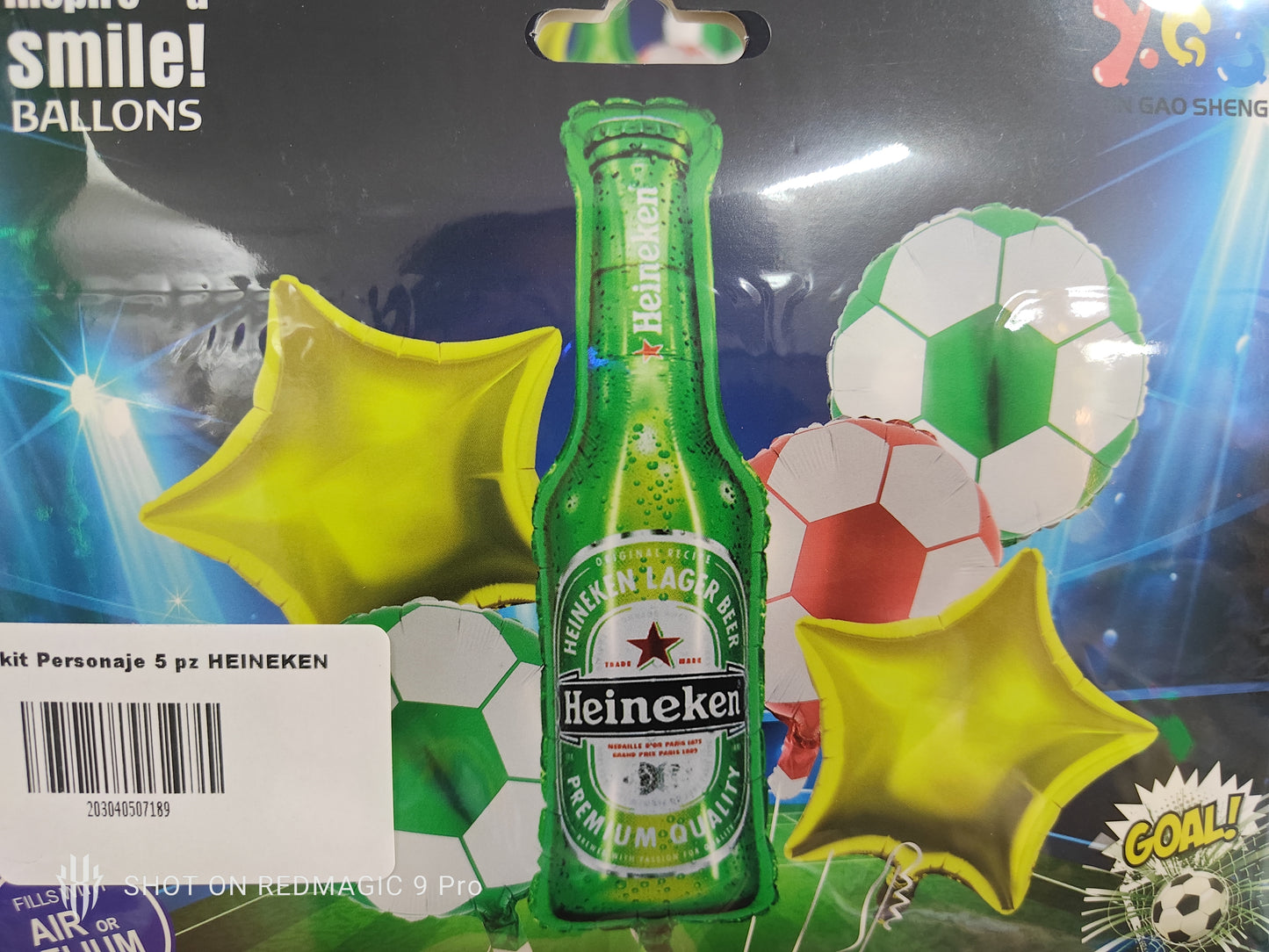KIT 5 PIEZAS PERSONAJE HEINEKEN