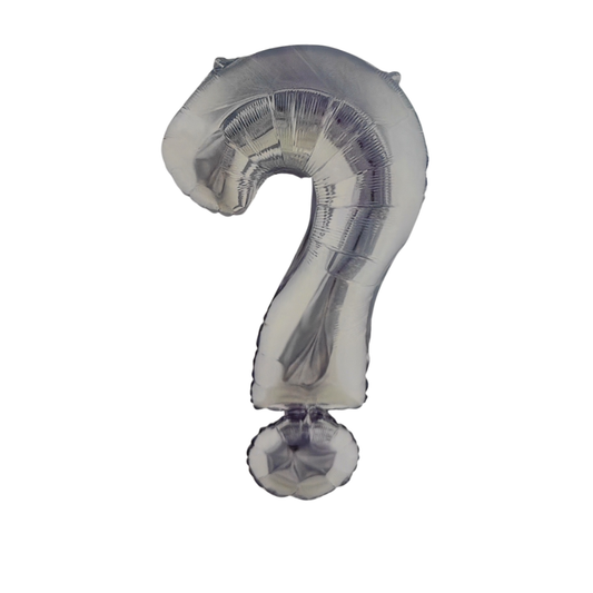 GLOBO SILUETA FOIL SIGNO DE INTERROGACIÓN EN BLISTER