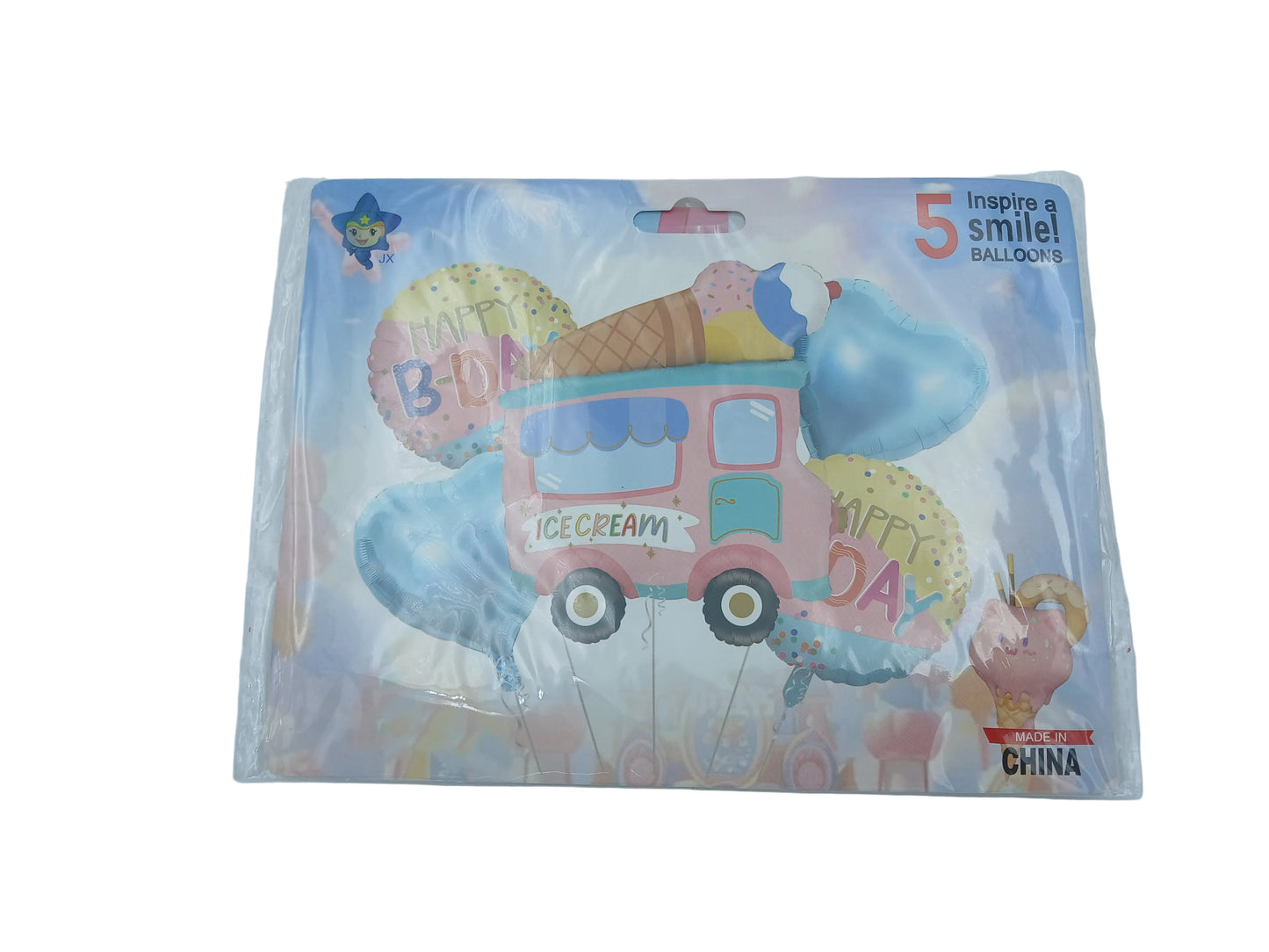 KIT 5 PIEZAS PERSONAJE CAMION DE HELADO