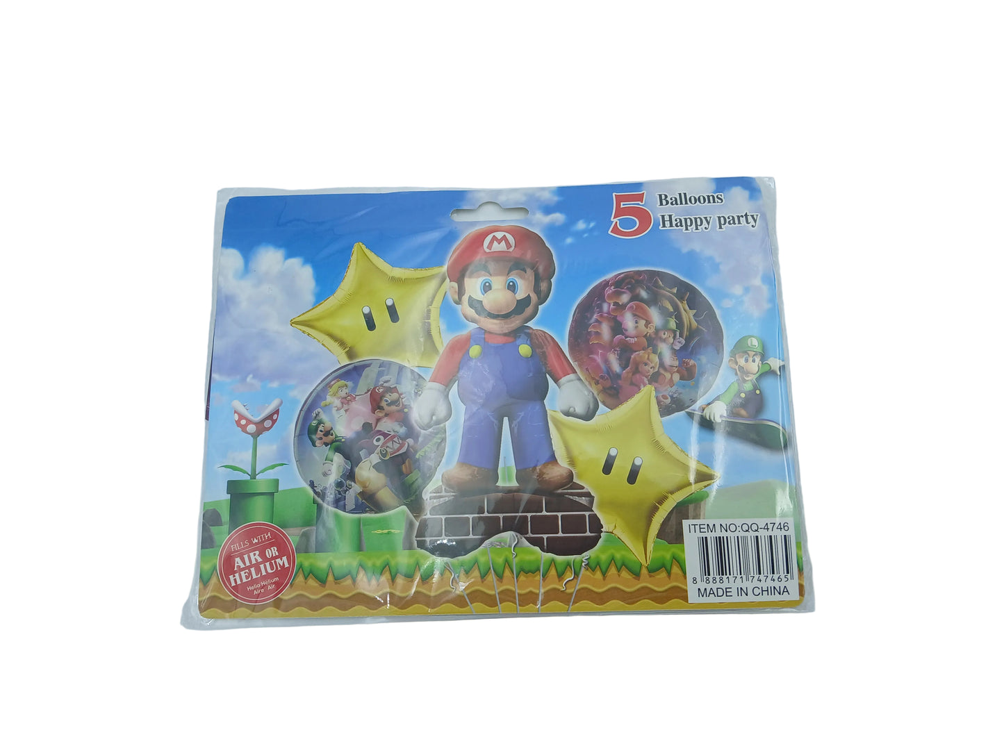KIT 5 PIEZAS PERSONAJE MARIO BROS BASE