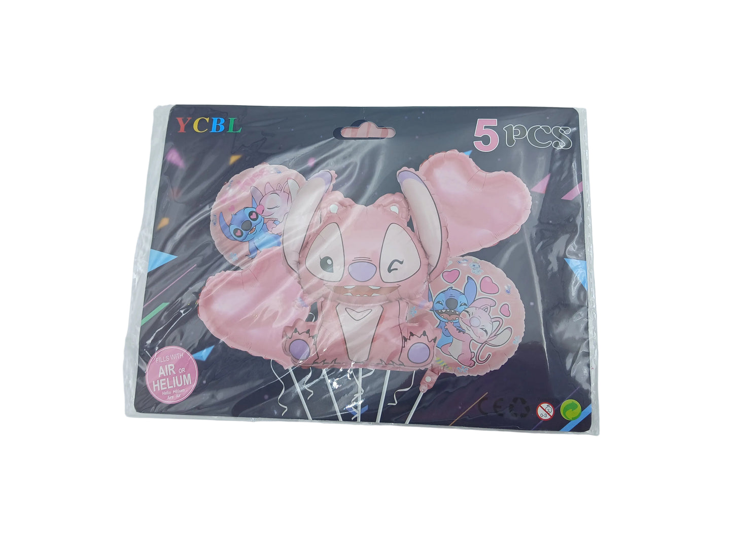 KIT 5 PIEZAS PERSONAJE STICH ROSA