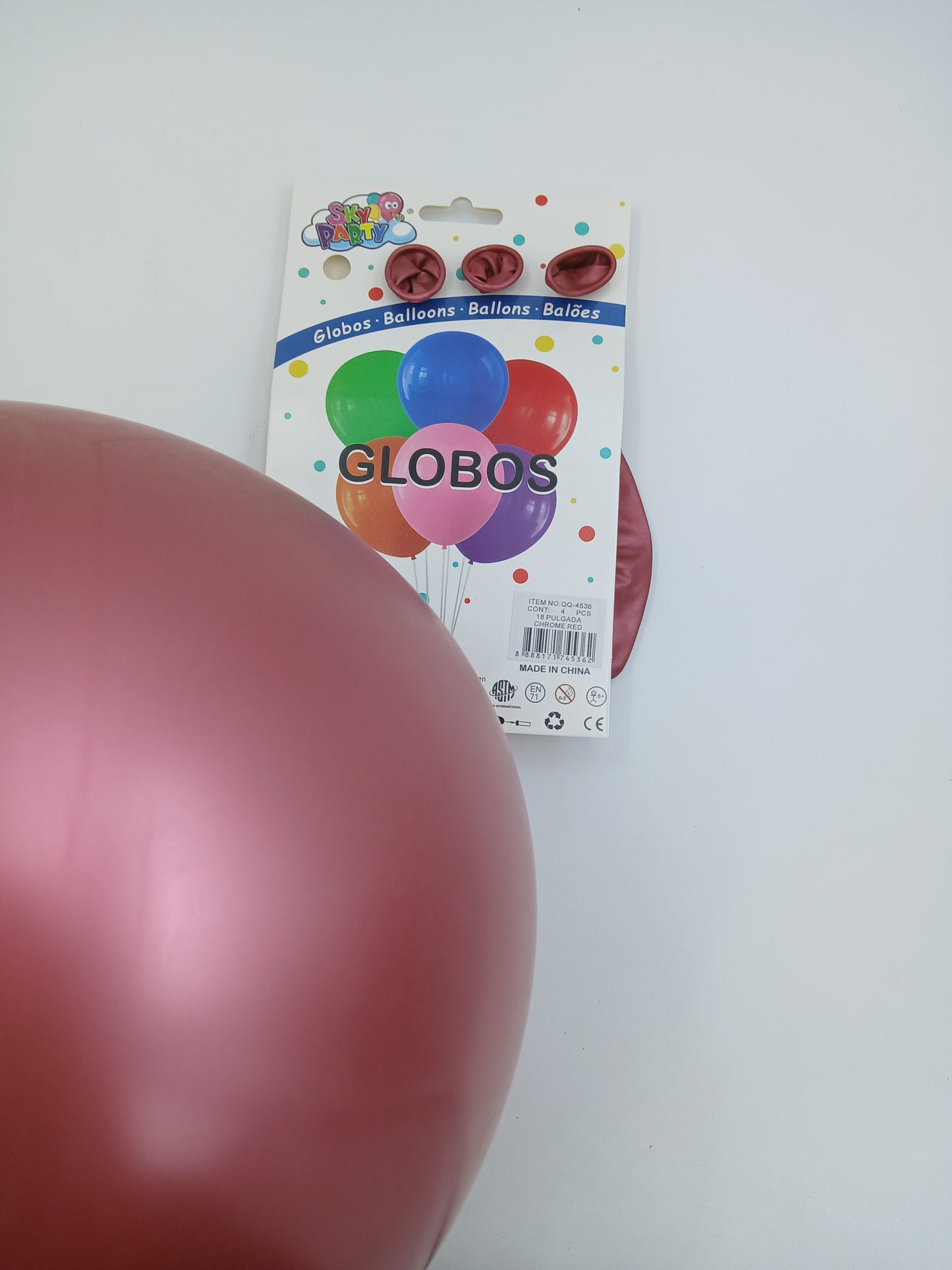 PROMOCIÓN GLOBO LATEX 18" CHROMADO SKYPARTY ROSA MALVA
