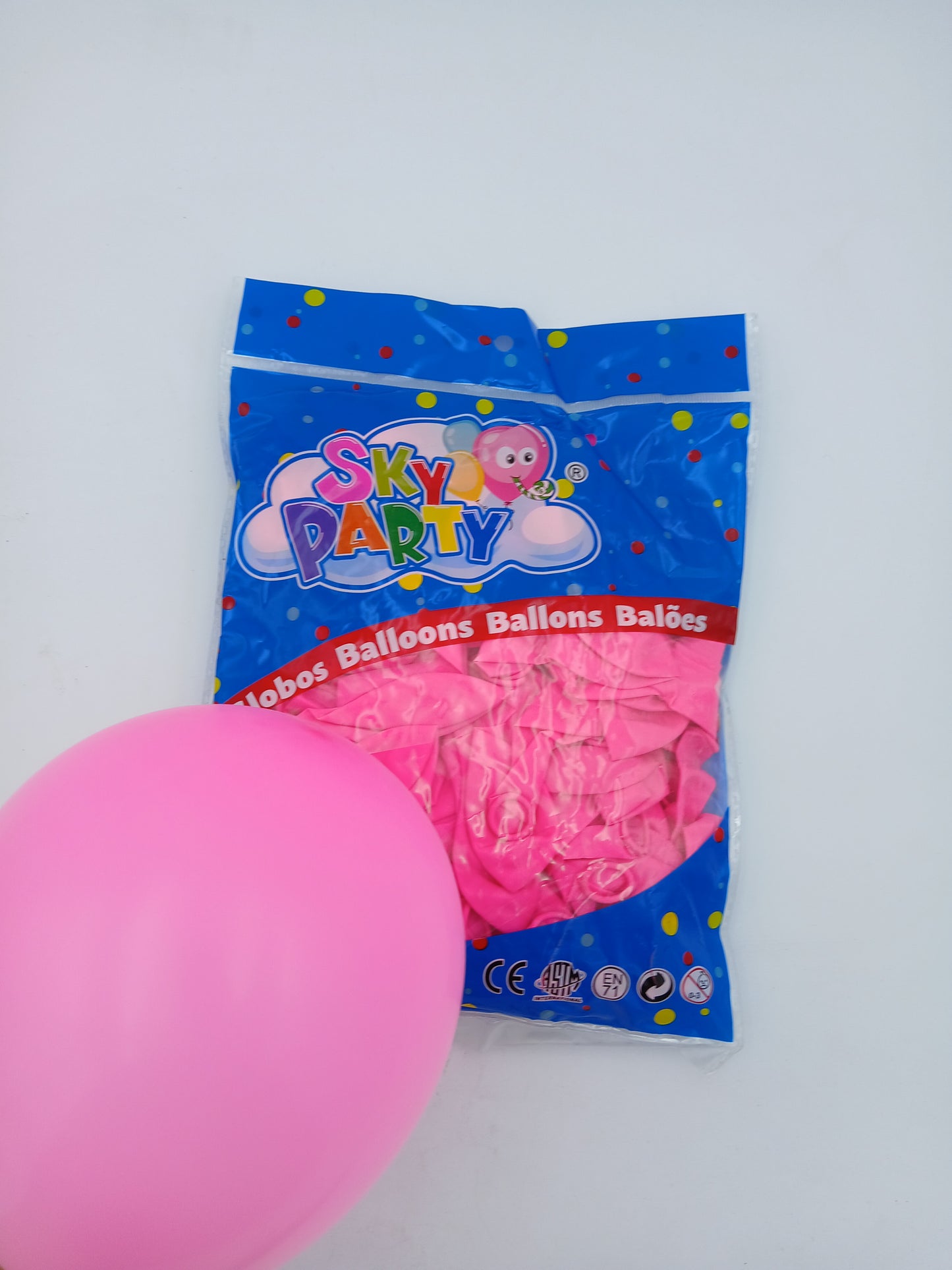 GLOBO LATEX SKYPARTY 10" ROSA METALICO
