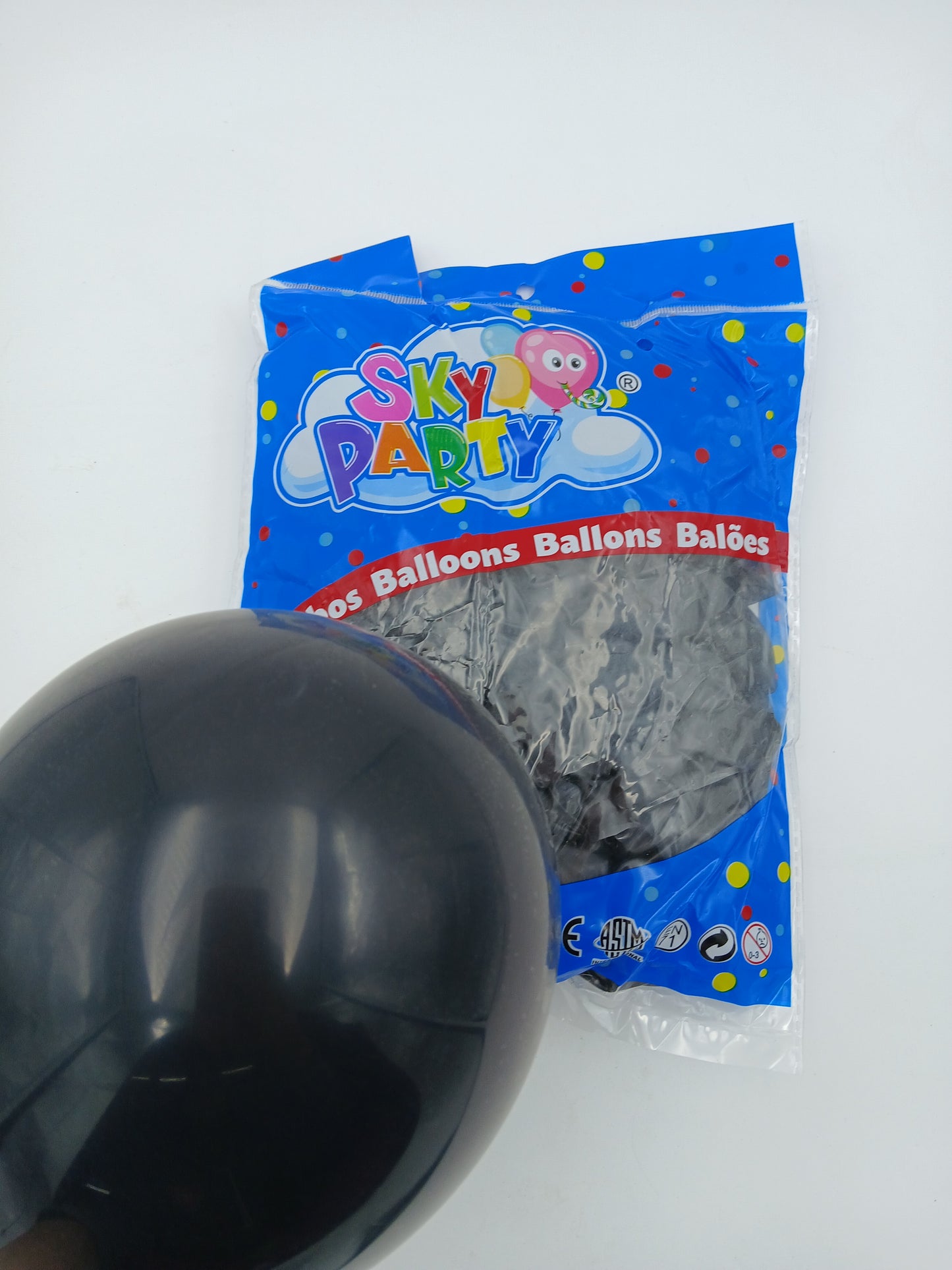 GLOBO LATEX SKYPARTY 10" NEGRO