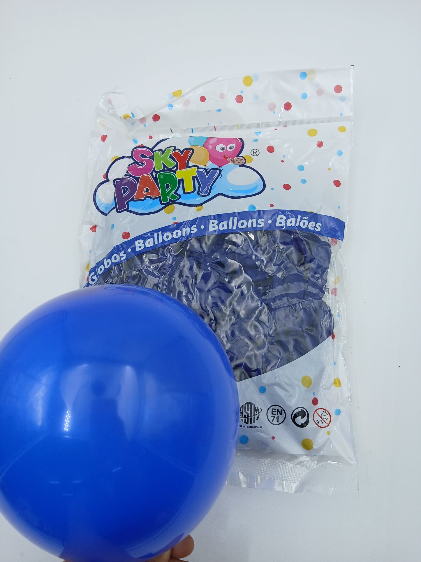 GLOBO LATEX SKYPARTY 5" AZUL REY