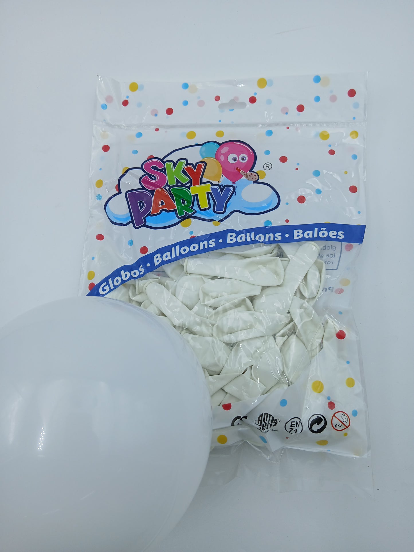 GLOBO LATEX SKYPARTY 5" BLANCO