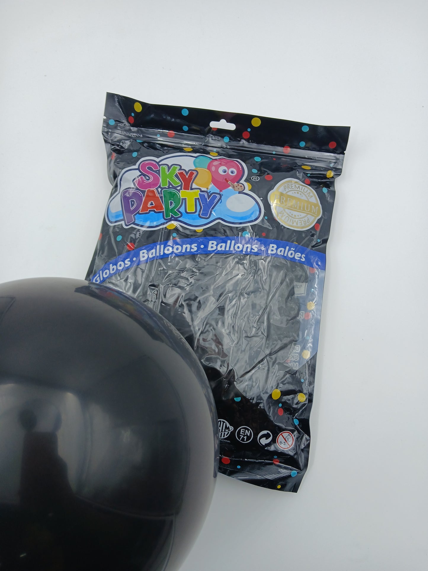 GLOBO LATEX SKYPARTY PREMIUN 12" NEGRO