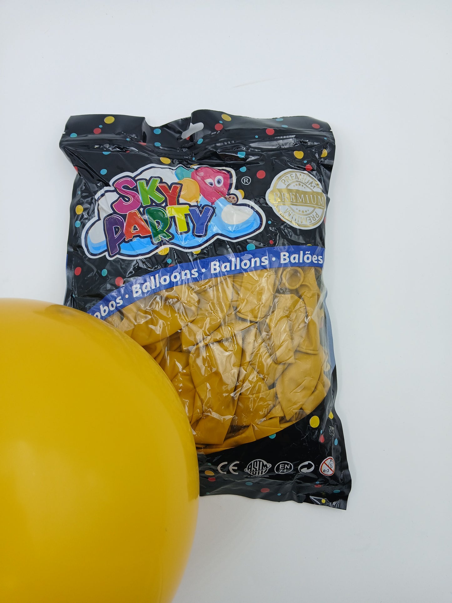 GLOBO LATEX SKYPARTY PREMIUN 12" MOSTAZA
