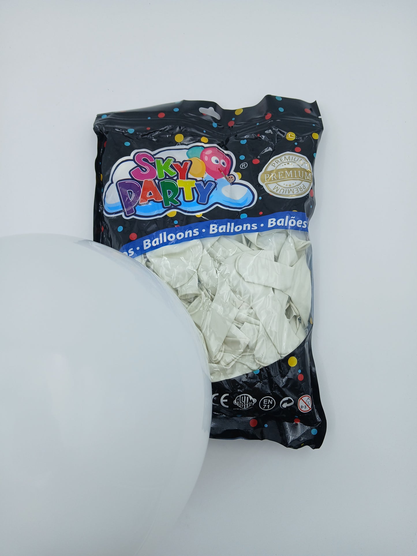 GLOBO LATEX SKYPARTY PREMIUN 12" BLANCO