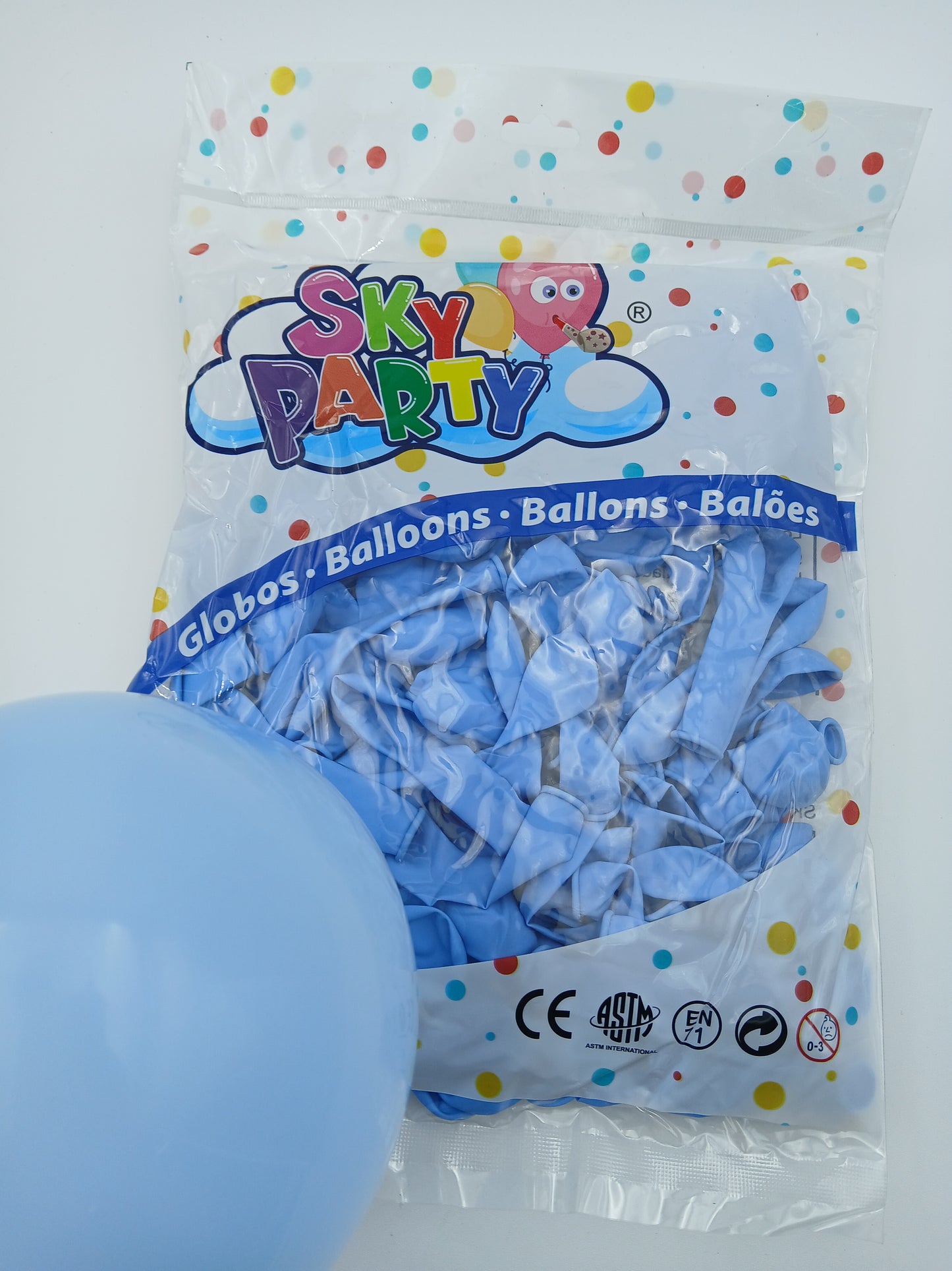 GLOBO LATEX SKYPARTY 5" AZUL BB