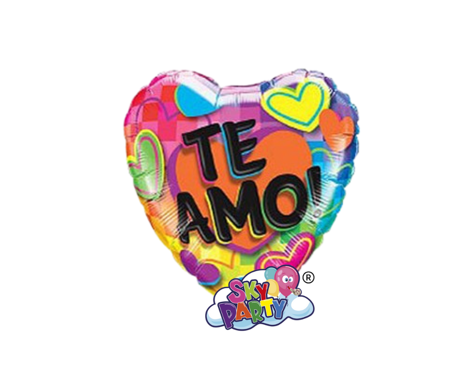 GLOBO FOIL 18" TE AMO COLORES