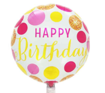 GLOBO 18¨ FRASE HAPPY BIRTHDAY
