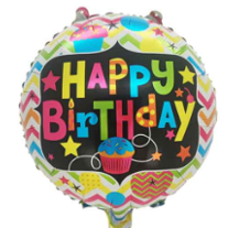 GLOBO 18¨ FRASE HAPPY BIRTHDAY