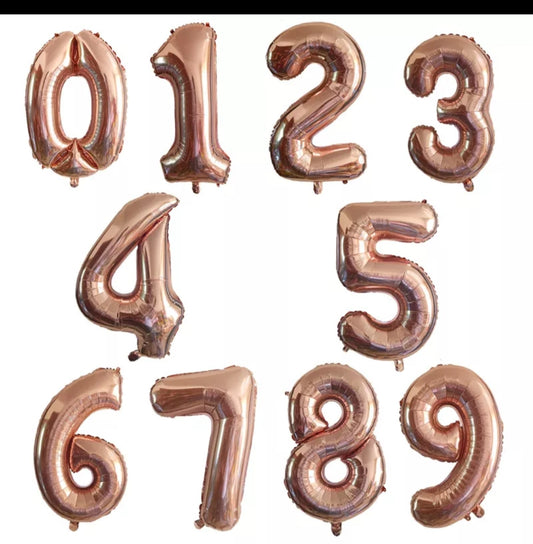 GLOBOS DE NUMERO 32" ROSA GOLD