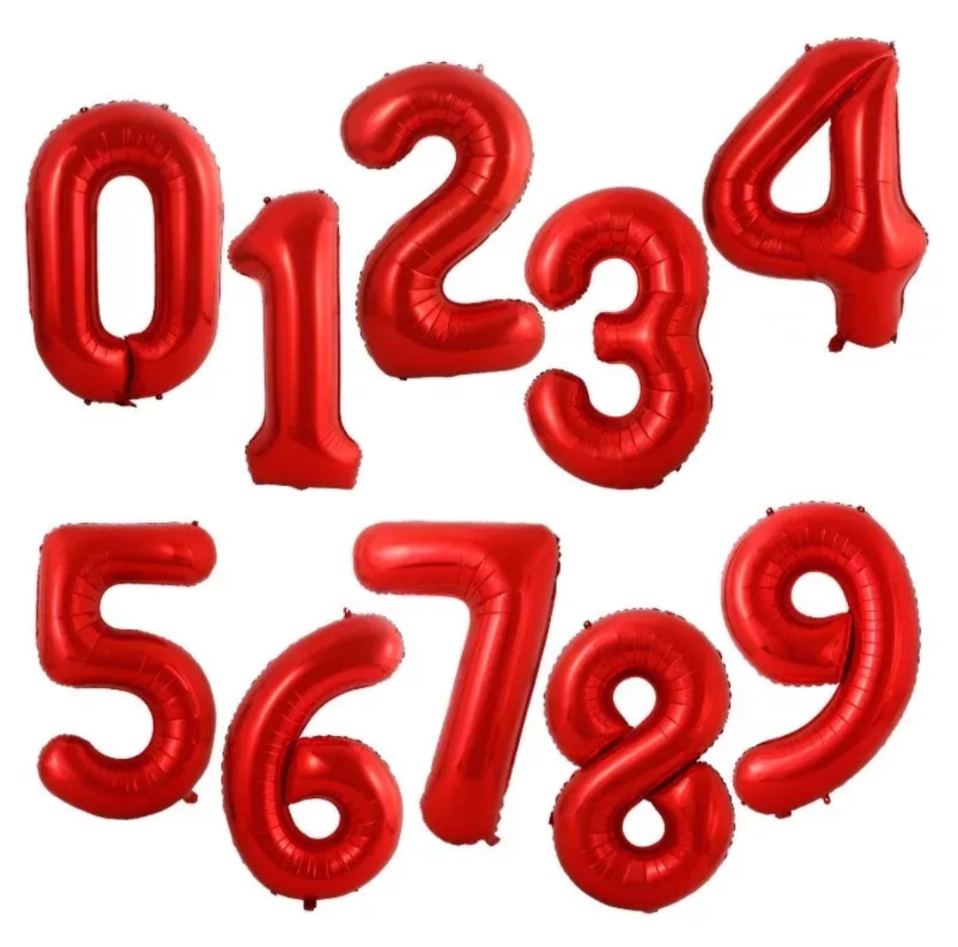 GLOBOS DE NUMERO 40" ROJO