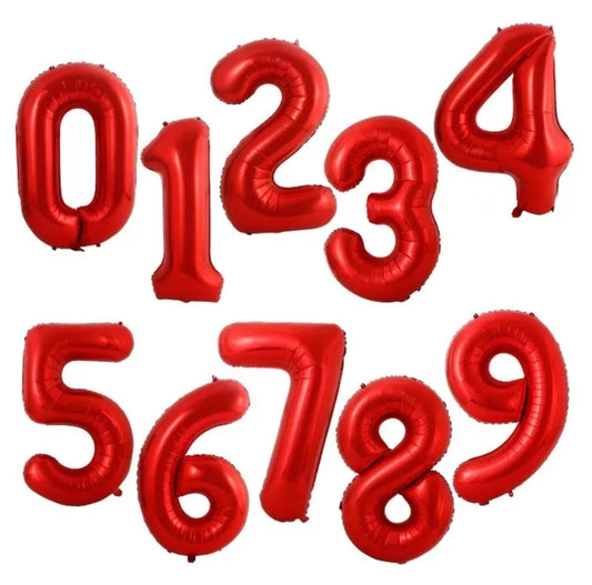 GLOBOS DE NUMERO 40" ROJO