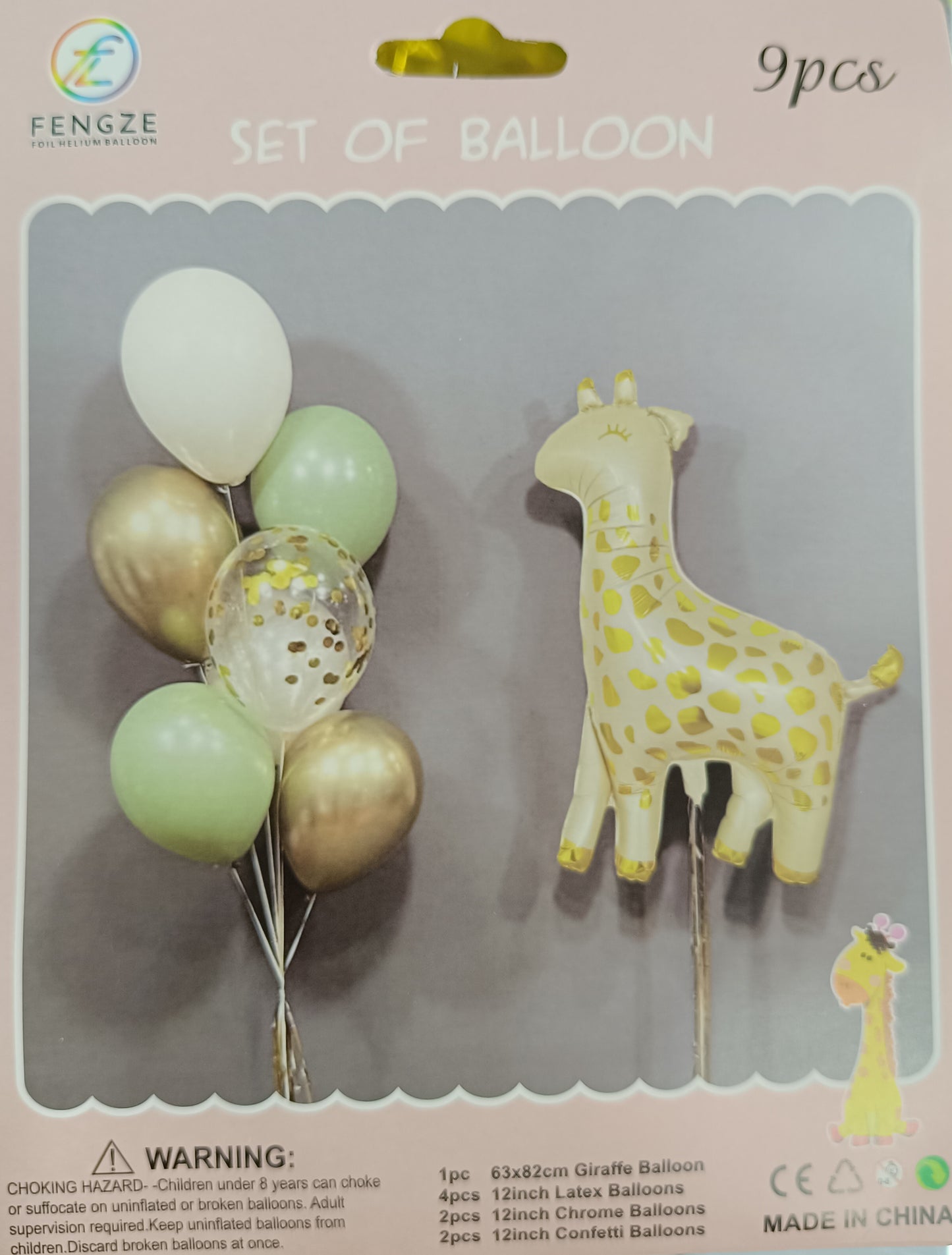KIT DE GLOBOS ANIMAL JIRAFA