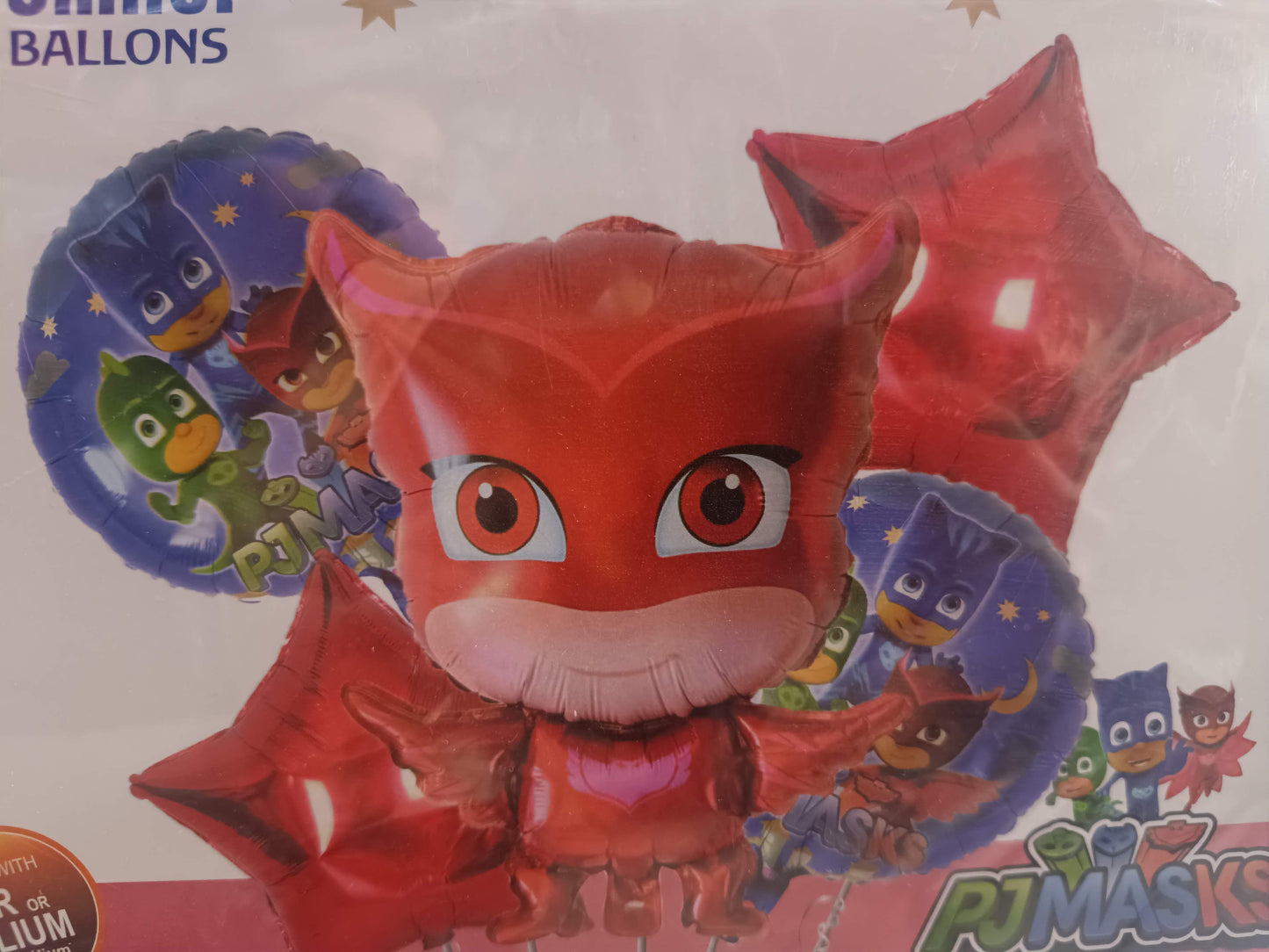 KIT 5 PIEZAS PERSONAJE PJMASKS ROJO