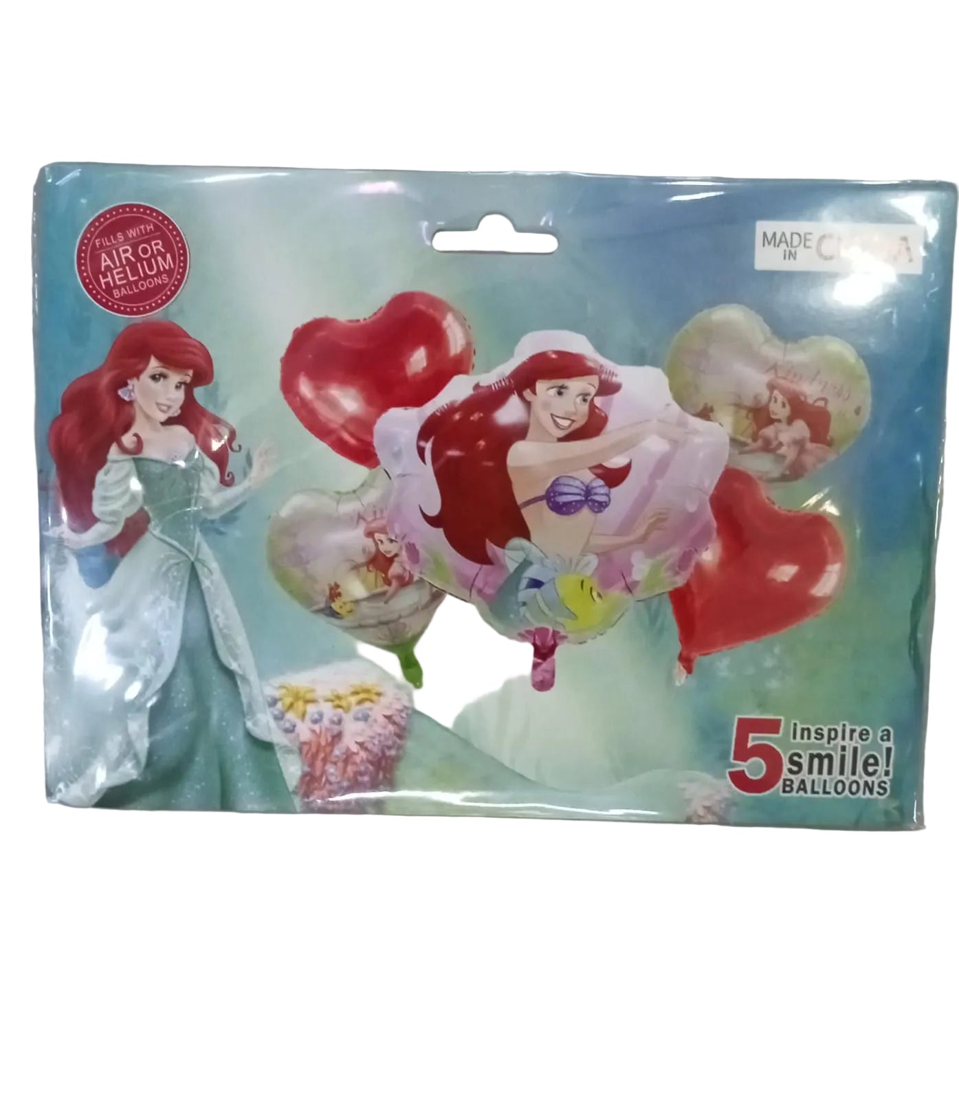 KIT 5 PZS PERSONAJE SIRENITA ARIEL