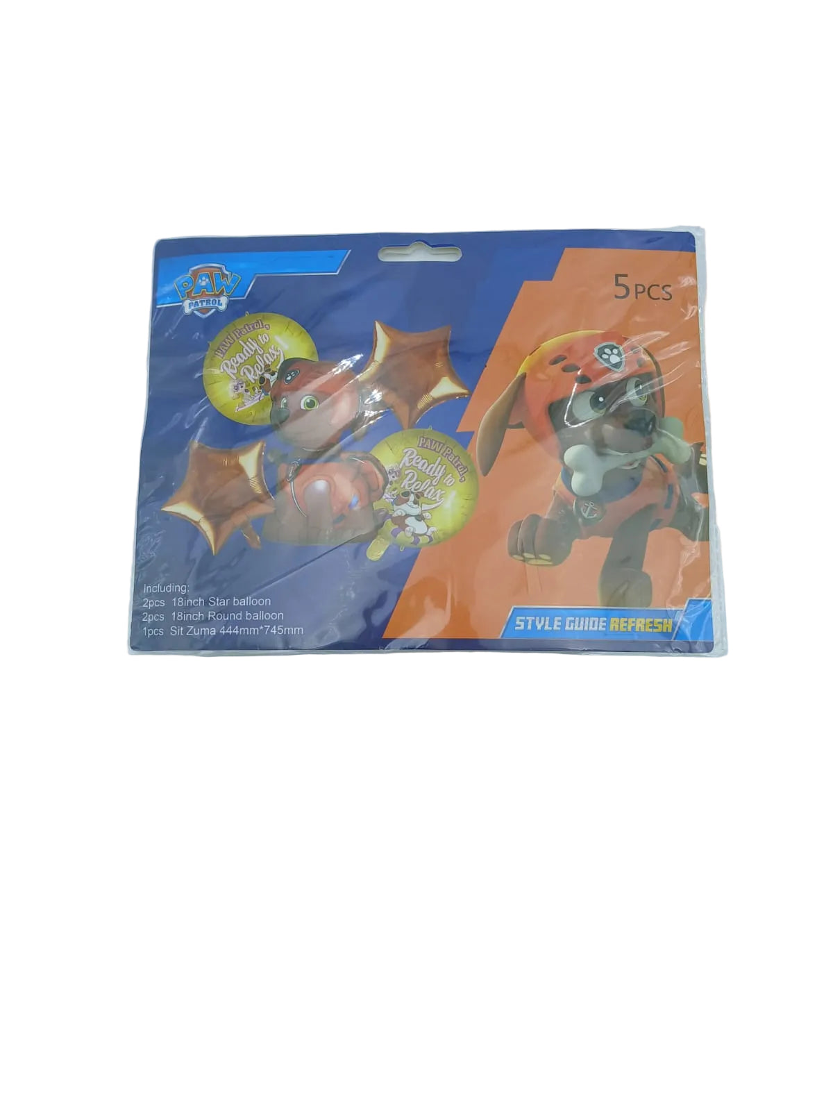 KIT 5 PZS PERSONAJE ZUMA PAW PATROL