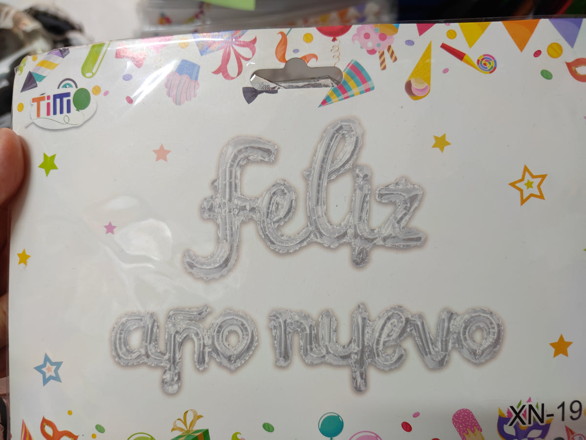 LETRERO AÑO NUEVO PLATA