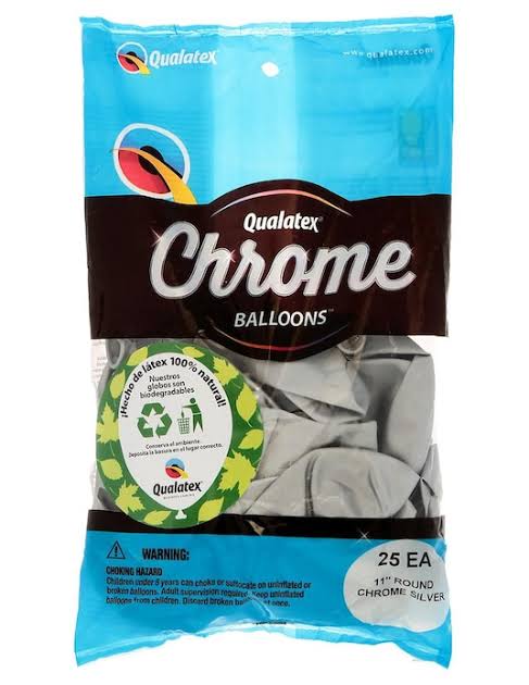 GLOBO LATEX CHROME QUALATEX 12" 25 PZS