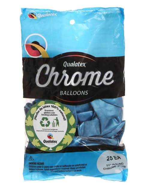 GLOBO LATEX CHROME QUALATEX 12" 25 PZS