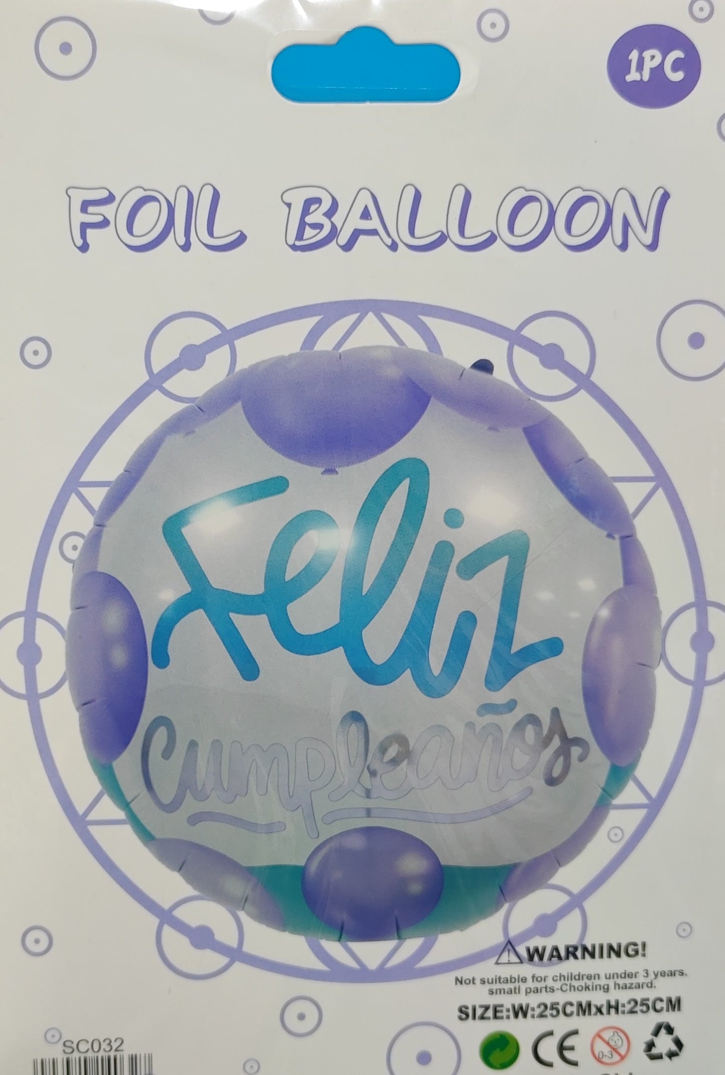 GLOBO EN BLISTER 18" FELIZ CUMPLEAÑOS