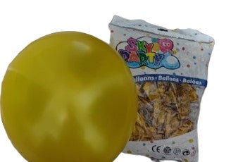 GLOBO LATEX METALICO SKY 12"100 pzs ORO