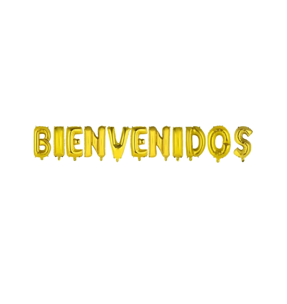 LETRERO BIENVENIDOS ORO