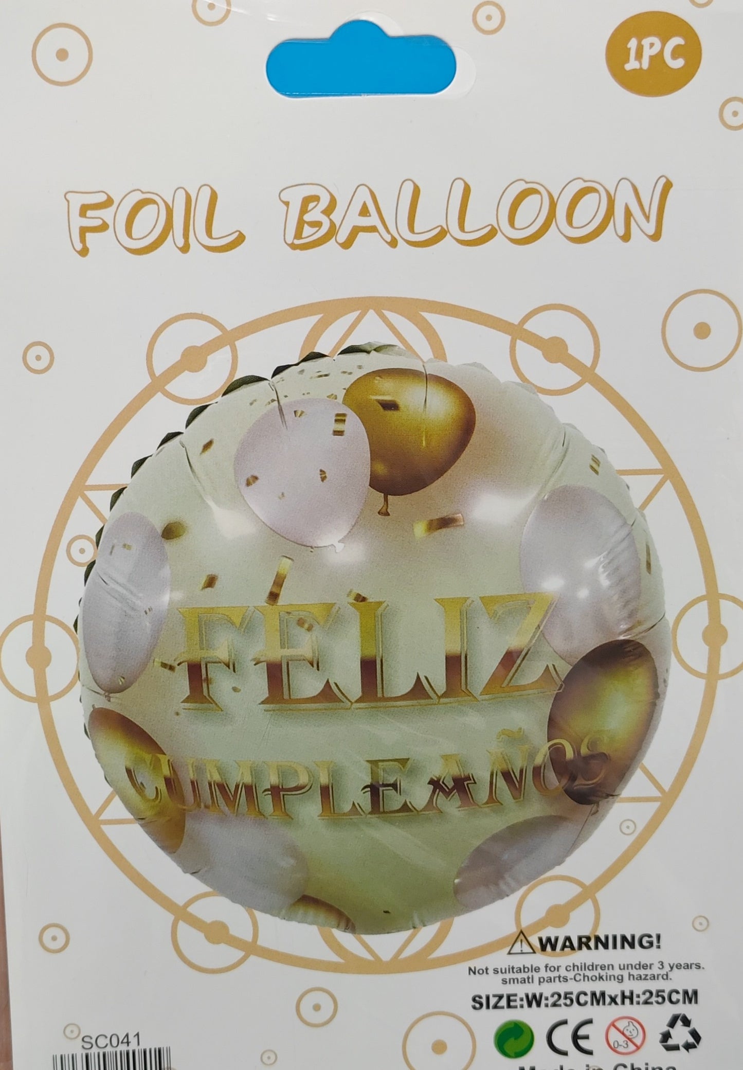 GLOBO EN BLISTER 18" FELIZ CUMPLEAÑOS