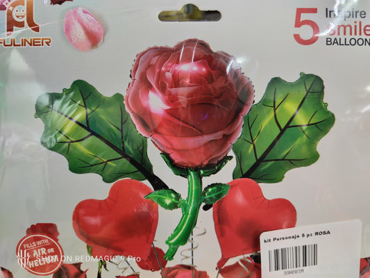 KIT 5 PIEZAS PERSONAJE ROSA