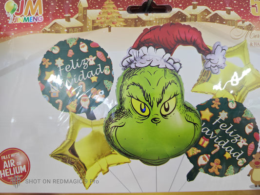 KIT 5 PZS NAVIDAD GRINCH