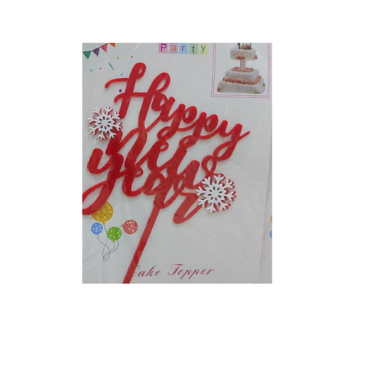 TOPPER CAKE AÑO NUEVO ROJO