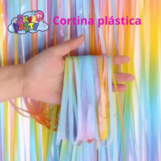 Cortina plástica multicolor
