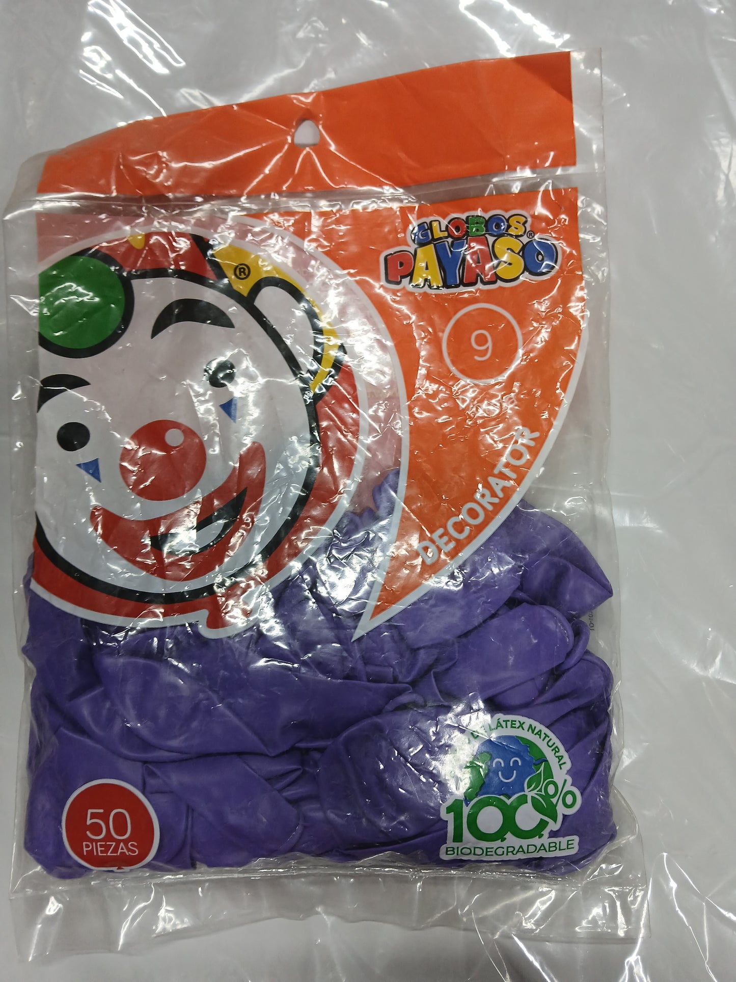 9 PULGADAS LATEX PAYASO 50PZ