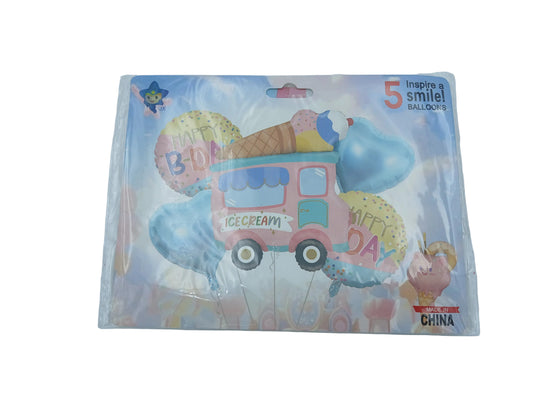 KIT 5 PIEZAS PERSONAJE CAMION DE HELADO
