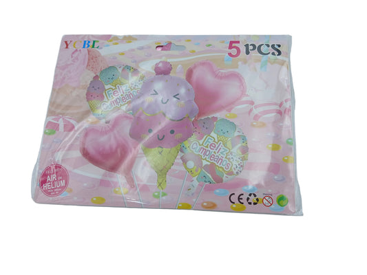 KIT 5 PIEZAS PERSONAJE HELADO