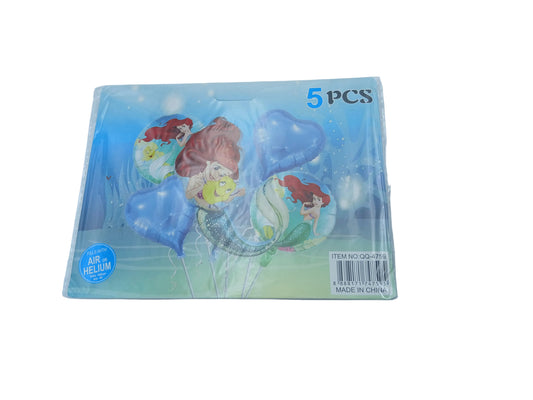 KIT 5 PIEZAS PERSONAJE SIRENITA ARIEL