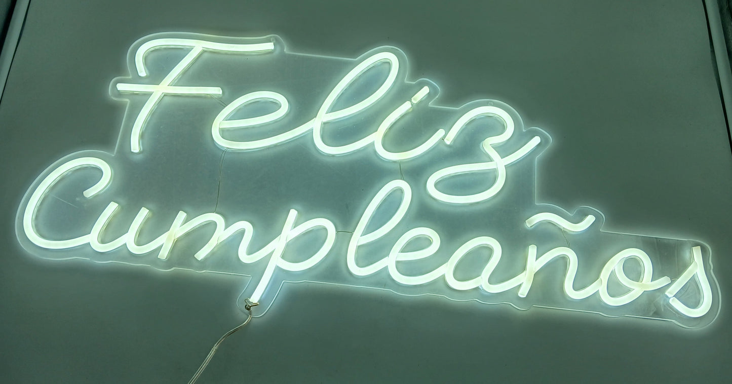 LETRERO LED FRASE FELIZ CUMPLEAÑOS