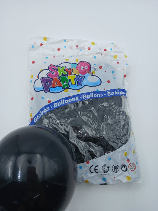 GLOBO LATEX SKYPARTY 5" NEGRO