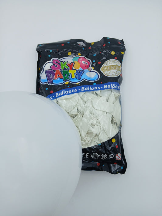 GLOBO LATEX SKYPARTY PREMIUN 12" BLANCO