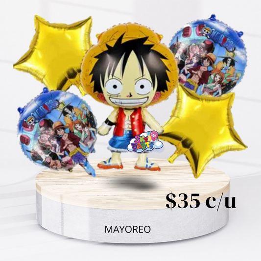 KIT 5 PIEZAS PERSONAJE ONE PIECE