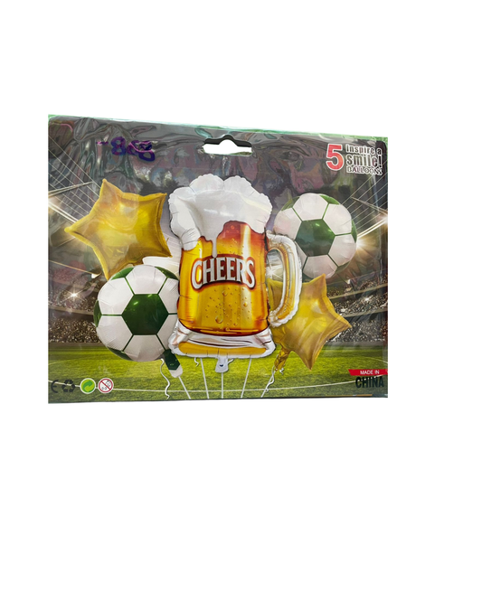 KIT 5 PIEZAS FUTBOL TARRO CERVEZA