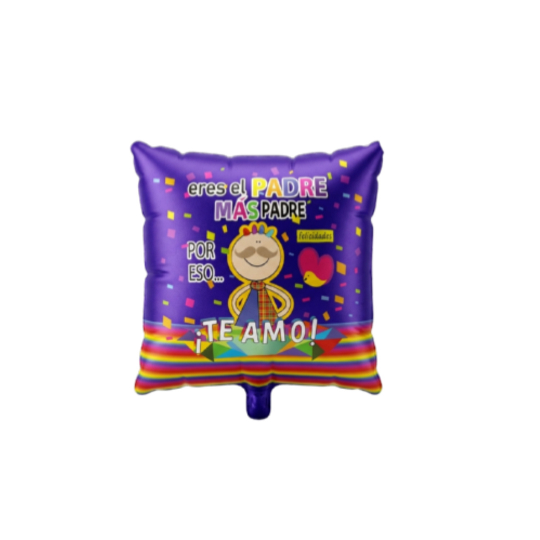 GLOBO DIA DEL PADRE 18" MORADO Y COLORES