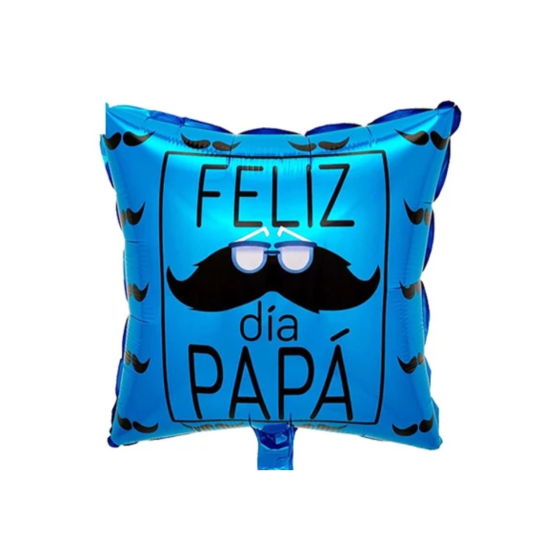 GLOBO DIA DEL PADRE 18" AZUL CON MOSTACHO