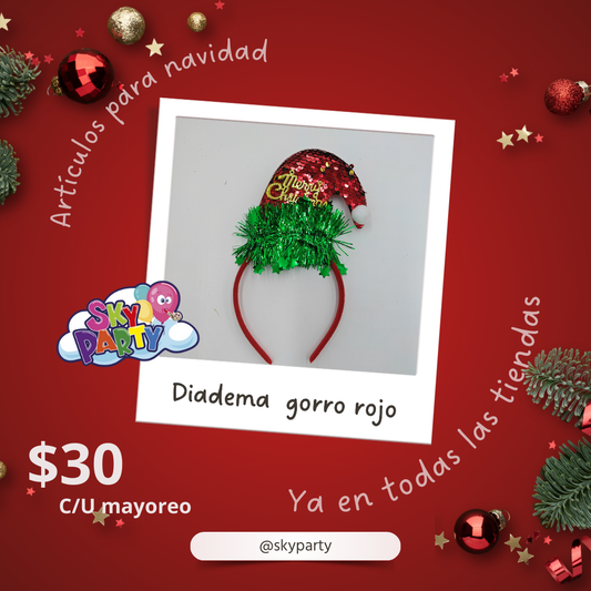 DIADEMA GORRO  NAVIDAD