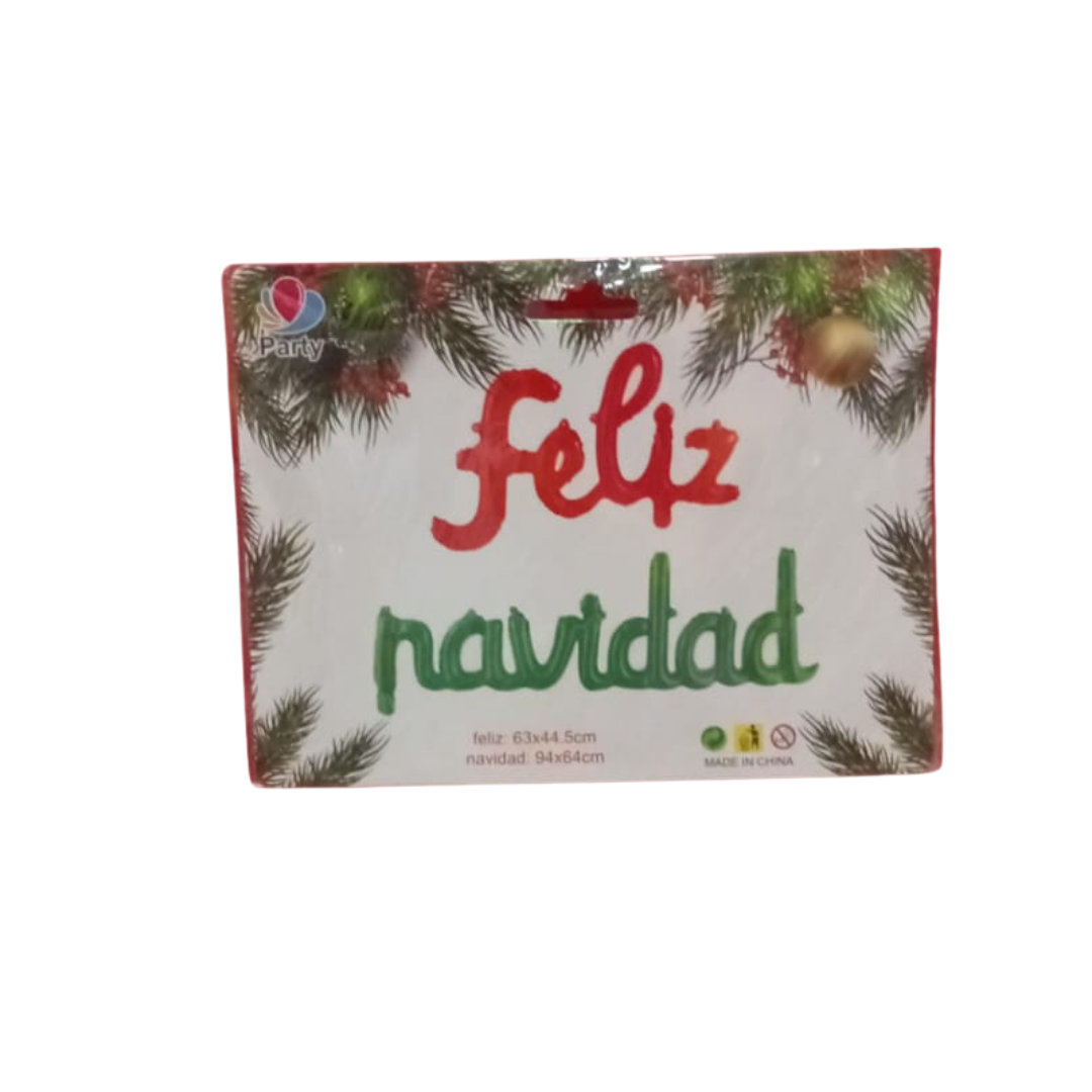 LETRERO FELIZ NAVIDAD CURSIVO
