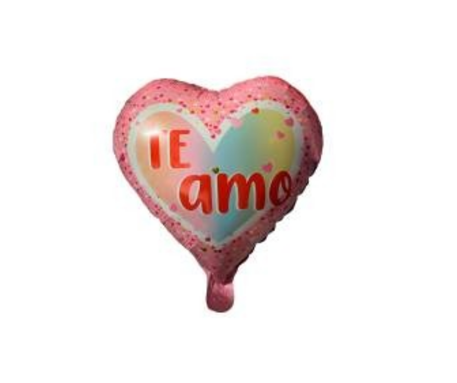 GLOBO FOIL 18" TE AMO CORAZON BLANCO