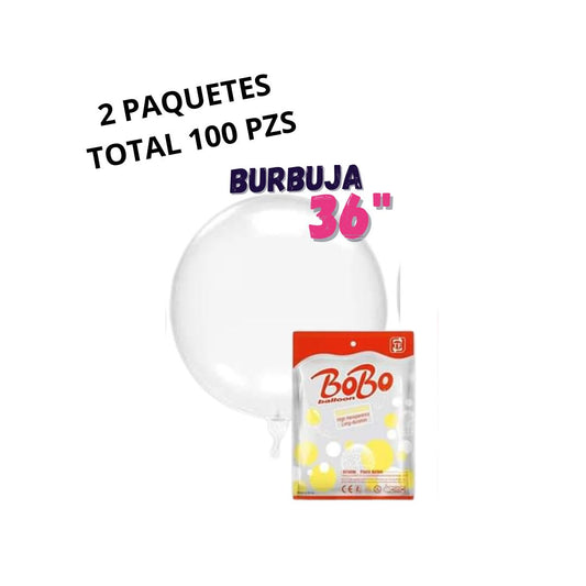 PROMOCIÓN 100 PZS BURBUJA TRANSPARENTE 36"